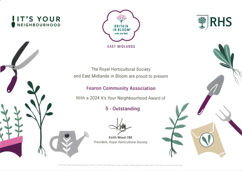 FCA In Bloom 2024 certificate