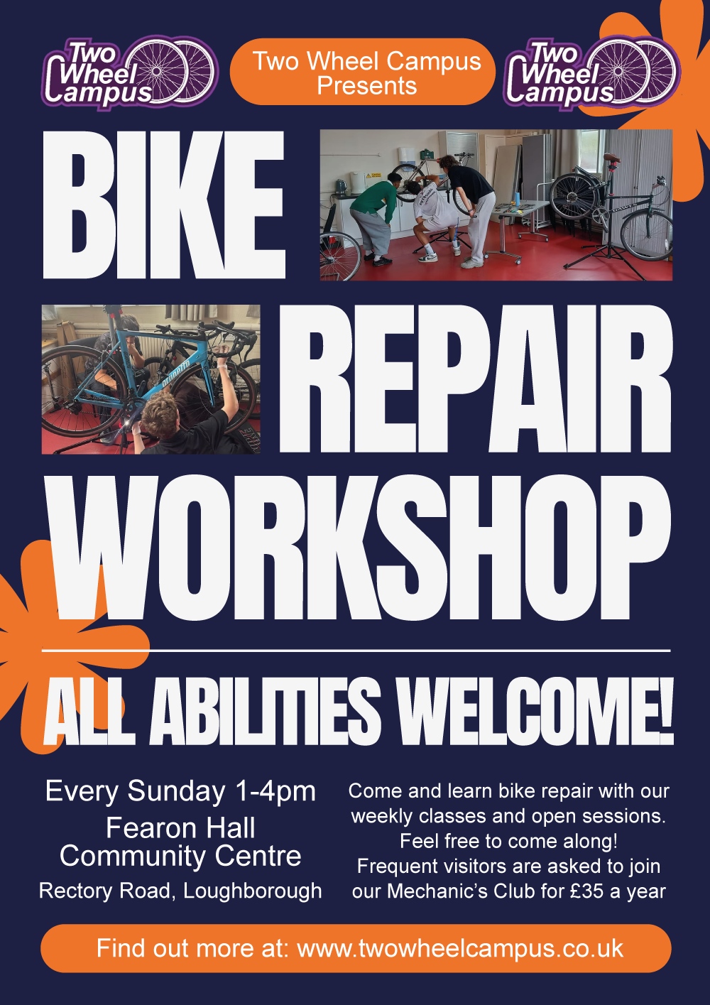 Bike Re[pair Workshop with the Two Wheeled Campus, every Sunday 1pm - 4pm