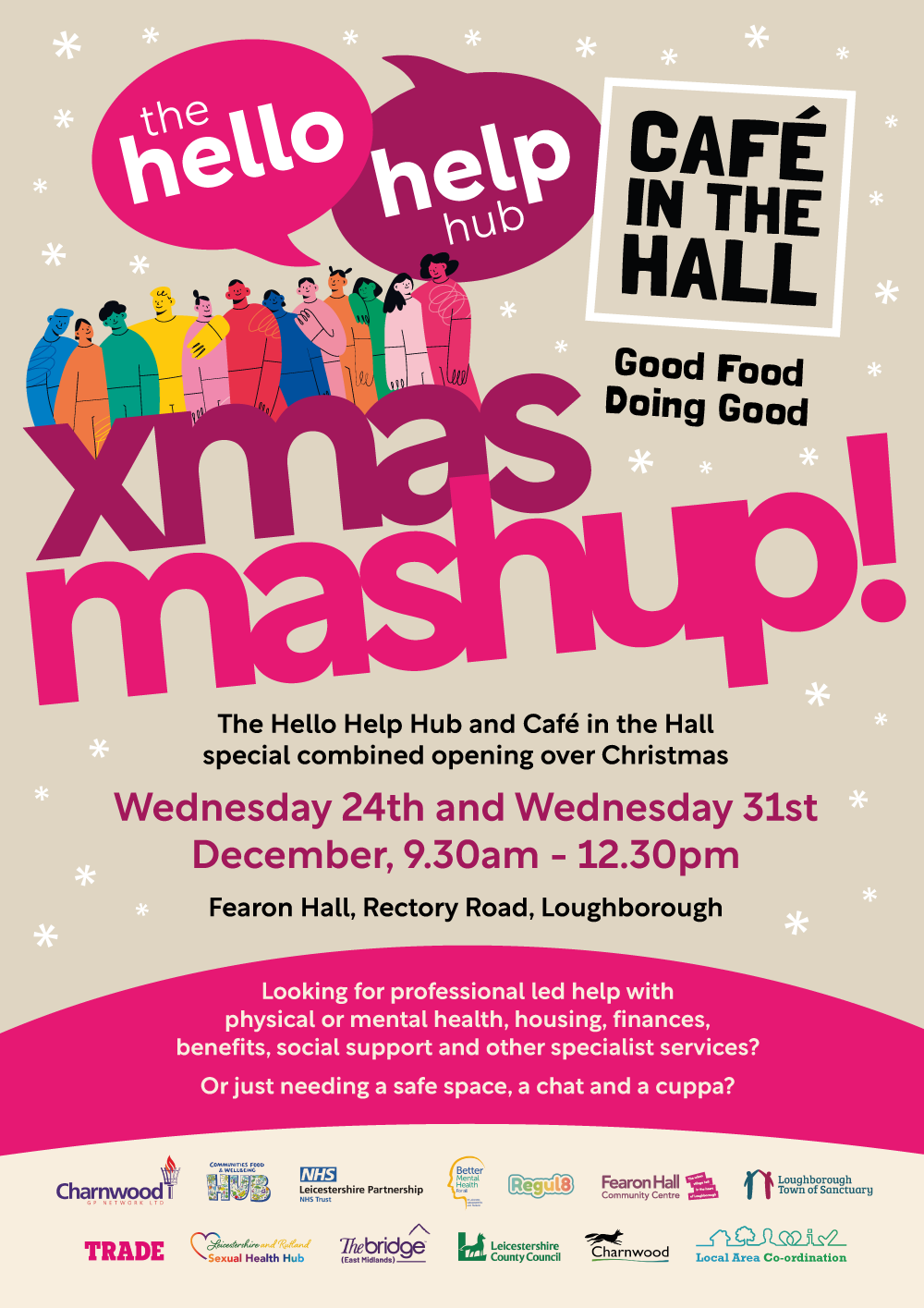 Hello Help Hub and Café in the Hall Mashup