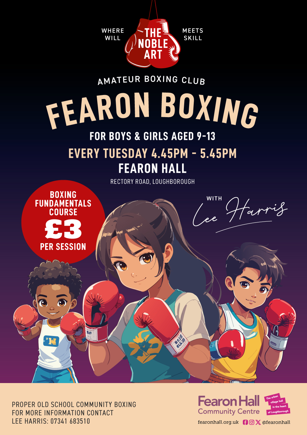 Fearon Boxing - for boys and girls aged 9-13. Every Tuesday 4.45pm - 5.45pm