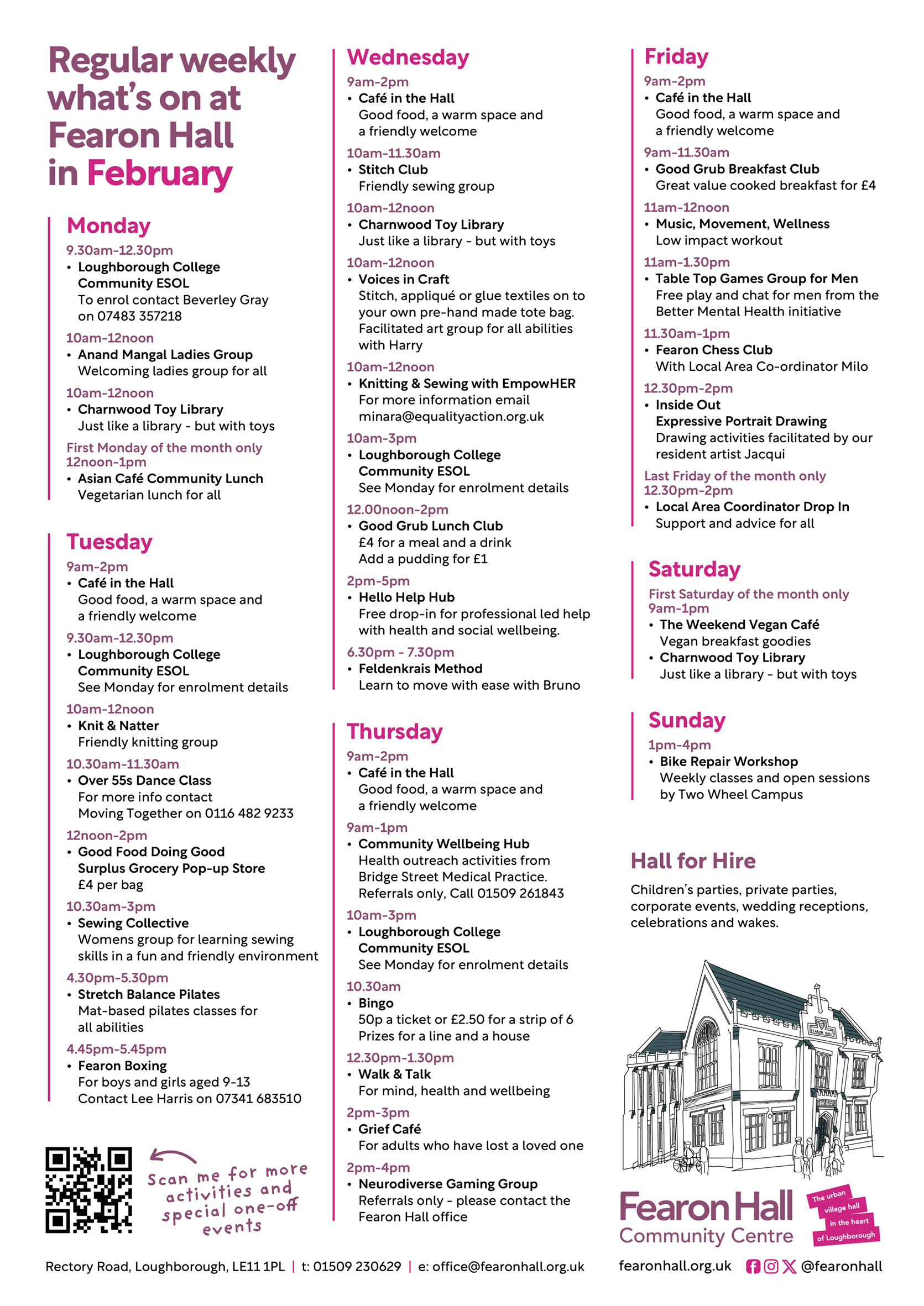 Fearon Hall Regular What's On February 2026