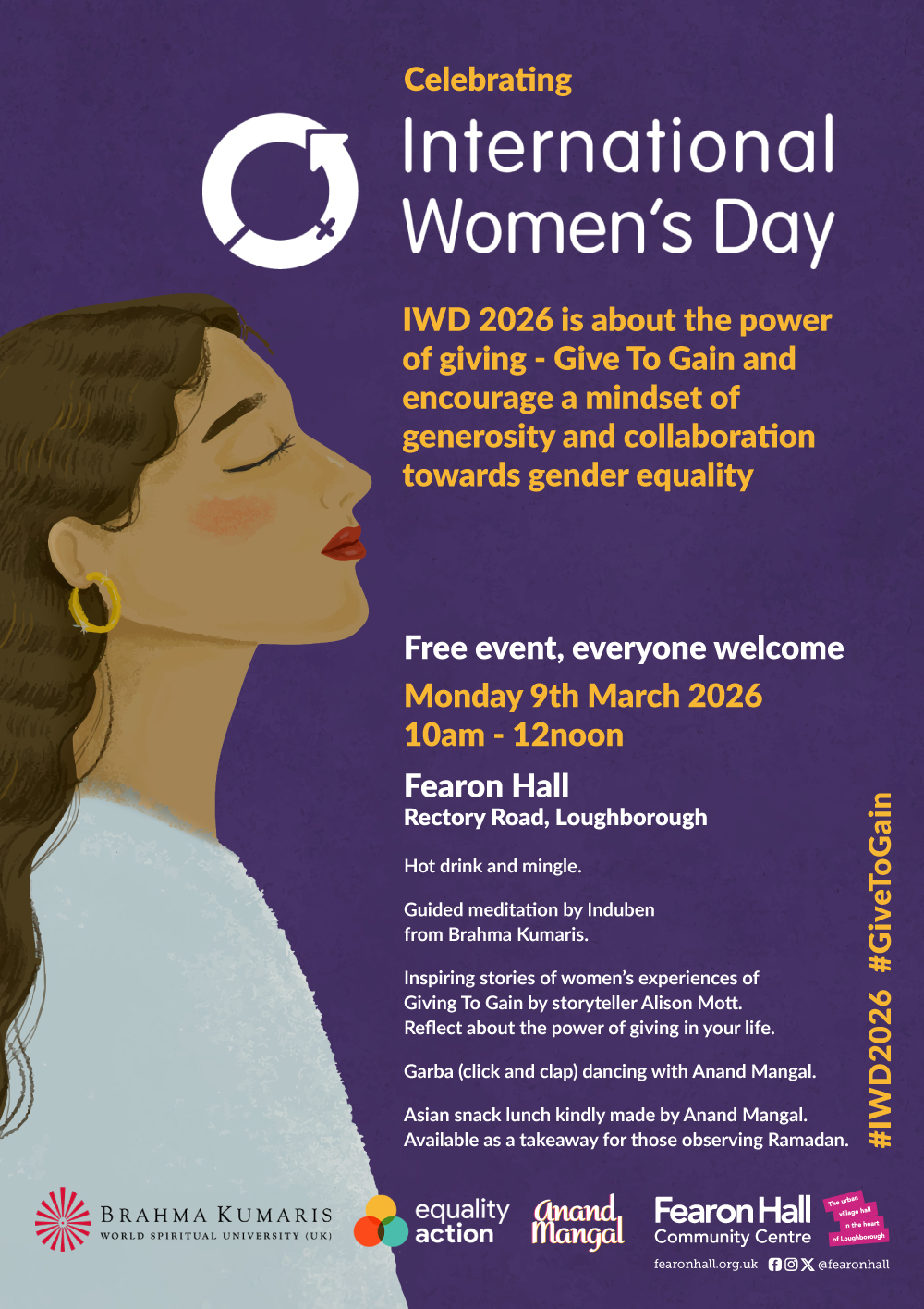 International Women's Day, Monday 9th March, 10am - 12noon
