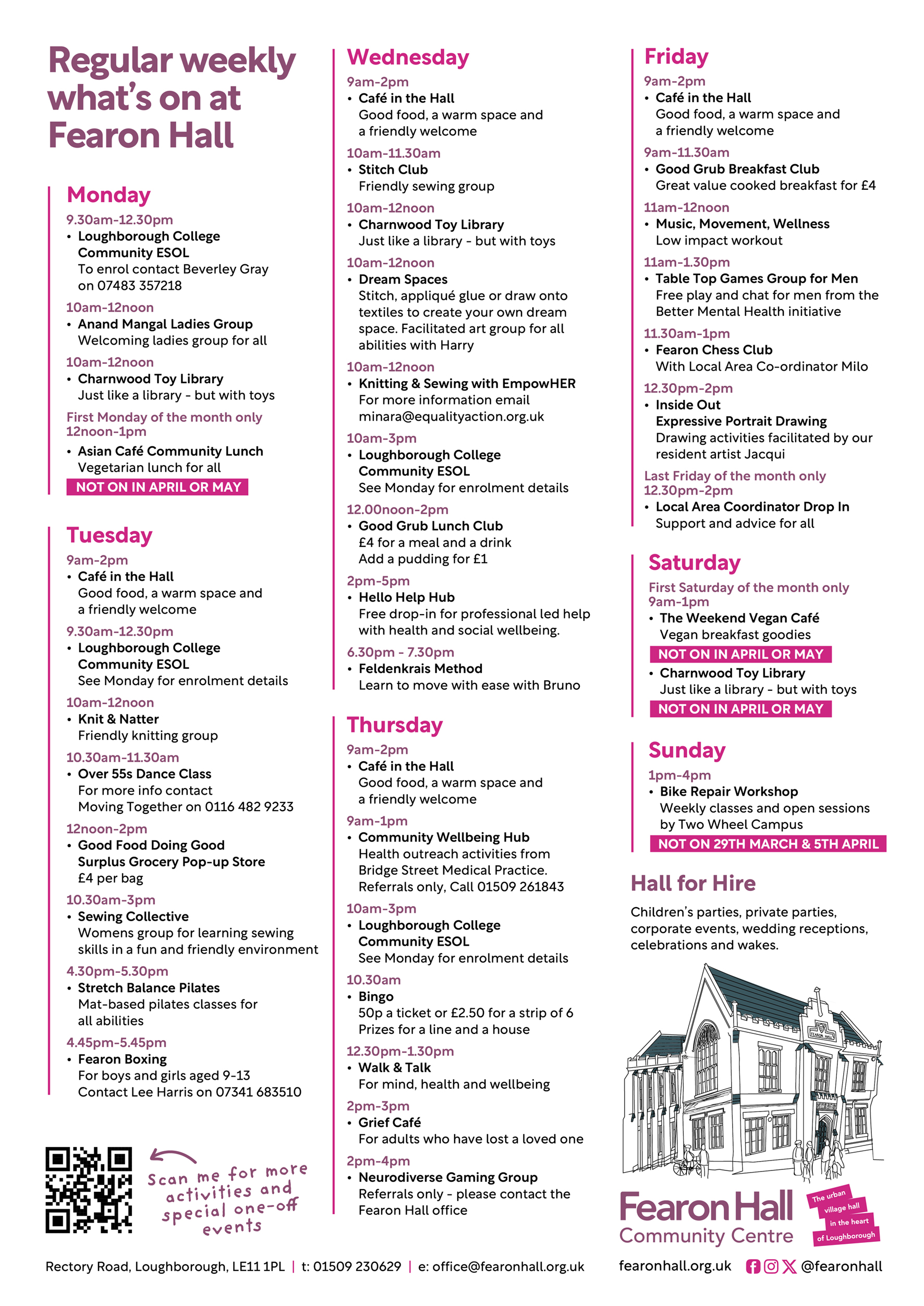 Fearon Hall Regular What's On March 2026